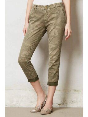 NWT Anthropologie Current/Elliott The Buddy Trouser in Army Camo Chino Pants 26